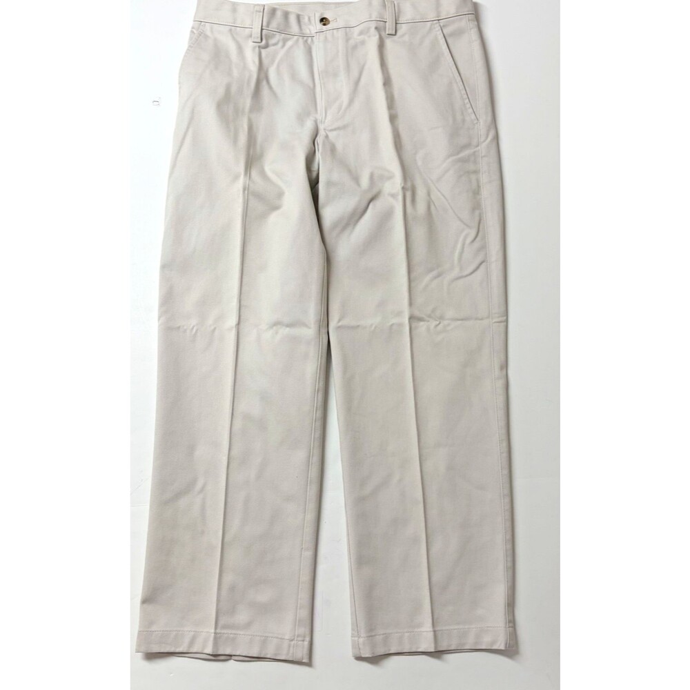 Van Heusen Mens Pants Stone Size 34X29 Flat Front Cotton